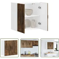 vidaXL Wandkast - Keukenkast - Keukenwandkast Lucca bewerkt hout gerookt eikenkleurig - Bergruimte - Houten Kast - Keukenopstelling