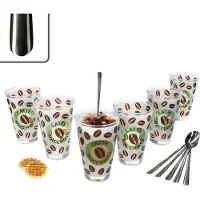 MamboCat 12-delige latte macchiato set - 6x CREMONA glazen groen + 6x STYLE ART latte macchiato lepels - 0806182 & 747-310