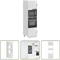vidaXL Keukenapparatuur - Ovenkast - Ovenkasten 2 st Kalmar bewerkt hout glanzend wit - Houten Kast - Glazen Kast - Opslagoplossing