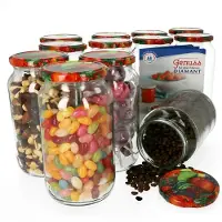 MamboCat Set van 12 ronde potten 1062 ml Met 82 fruitdeksels incl. Diamant Gelierzauber receptenboekje