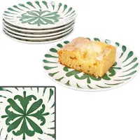 MamboCat Set van 6 bosgroene steengoed gebaksbordjes voor 6 personen - 23105882
