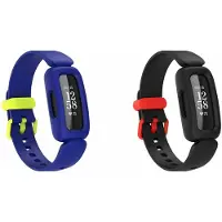 Strap-it Bundel van 2 Siliconen Bandjes - Geschikt voor Fitbit Ace 3 - Zwart/Rood & Blauw/Geel - Sportbandje - Sportarmband - Siliconen Band - Waterbestendig & zweetbestendig - Flexibel & comfortabel