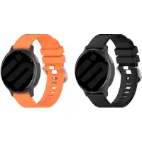 Strap-it Bundel van 2 Siliconen Bandjes - Geschikt voor Garmin Vivoactive 4 - Zwart & Oranje - Sportbandje - Sportarmband - Siliconen Band - Waterbestendig & zweetbestendig