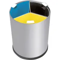 Probbax Prullenbak, voor afvalscheiding op tafel, 3 binnenemmers, rvs