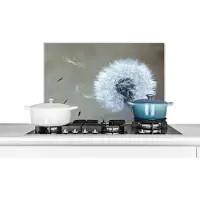 KitchenYeah Spatscherm keuken 60x40 cm - Kookplaat achterwand Paardenbloem - Bloem - Plant - Muurbeschermer - Spatwand fornuis - Hoogwaardig aluminium