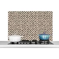 KitchenYeah Spatscherm keuken - Patronen - Beige - Stippen - Spatwand - Muurbeschermer - Keuken achterwand - 100x65 cm