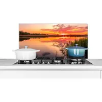 KitchenYeah Spatscherm keuken 80x40 cm - Kookplaat achterwand Water - Lucht - Natuur - Muurbeschermer - Spatwand fornuis - Hoogwaardig aluminium