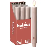 Bolsius - 9 Dinerkaarsen Rustiek Extra Breed - Roze - 23 cm - Diameter 3 cm - 15 Branduren