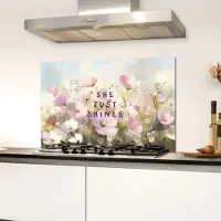 KitchenYeah Spatscherm keuken 70x50 cm - Kookplaat achterwand Quote - Bloemen - Schilderachtig - Muurbeschermer - Spatwand fornuis - Hoogwaardig aluminium