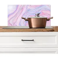KitchenYeah Spatscherm keuken 70x30 cm - Kookplaat achterwand Marmer - Kleuren - Pastel - Muurbeschermer - Spatwand fornuis - Hoogwaardig aluminium