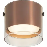 QAZQA Moderne opbouwspot donkerbrons met glas - Drain