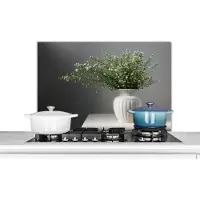 KitchenYeah Spatscherm keuken 90x60 cm - Kookplaat achterwand Stilleven - Vaas - Bloemen - Muurbeschermer - Spatwand fornuis - Hoogwaardig aluminium