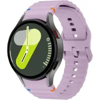 Strap-it Siliconen Wave bandje - Geschikt voor Samsung Galaxy Watch 7 (40 & 44mm) / Galaxy Watch 6 (Classic) / Galaxy Watch 5 (Pro) / Galaxy Watch 4 (Classic) - lavendel paars