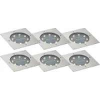 QAZQA Set van 6 grondspots aluminium vierkant incl. LED IP65 solar - Terry