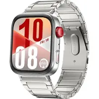Strap-it Titanium bandje met vlindersluiting - geschikt voor Huawei Watch Fit 3 / Watch Fit 4 / Watch Fit 4 Pro / Watch Fit 5 / Watch Fit 5 Pro (zilver)