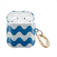 Selencia Vivid Case voor de Apple Airpods 1 / 2 - Wave Vibes Classic Blue
