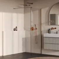 Brauer Oblivion inloopdouche helder glas 80cm koper geborsteld PVD