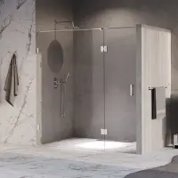 Brauer Void profielloze nisdeur 190cm met draaideur 70cm aan glas chroom