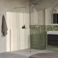 Brauer Oblivion inloopdouche helder glas 110cm met 40cm zijwand RVS geborsteld PVD