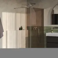 Brauer Oblivion inloopdouche bronsglas 100cm met 30cm zijwand RVS geborsteld PVD