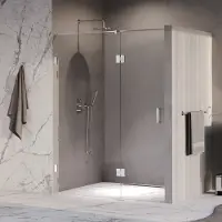 Brauer Void profielloze nisdeur 150cm met draaideur 70cm aan glas chroom