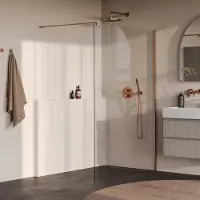 Brauer Oblivion inloopdouche helder glas 140cm koper geborsteld PVD
