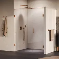 Brauer Void profielloze nisdeur 160cm met draaideur 70cm aan muur koper geborsteld PVD
