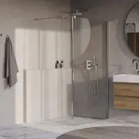Brauer Oblivion inloopdouche helder glas 120cm met 40cm zijwand chroom