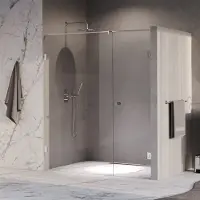 Brauer Void Carving profielloze nisdeur 170cm met draaideur 70cm aan muur chroom