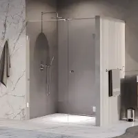 Brauer Void Carving profielloze nisdeur 150cm met draaideur 70cm aan muur chroom
