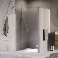 Brauer Void profielloze nisdeur 110cm met draaideur 60cm aan muur chroom