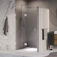 Brauer Void profielloze nisdeur 110cm met draaideur 60cm aan glas chroom