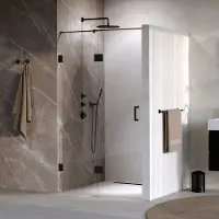 Brauer Void profielloze nisdeur 120cm met draaideur 60cm aan glas zwart mat