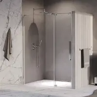 Brauer Stellar nisdeur met vaste wand 128.5-140cm chroom