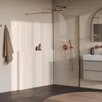 Brauer Oblivion inloopdouche helder glas 110cm koper geborsteld PVD