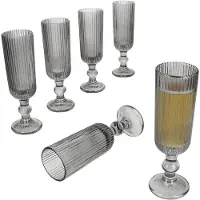 MamboCat 6-delig AGATA champagneglas grijs van glas – 37567