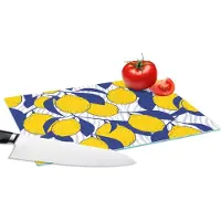 KitchenYeah Glazen Snijplank - 28x20 - Citroen - Zebra - Fruit - Patronen - Snijplanken Glas