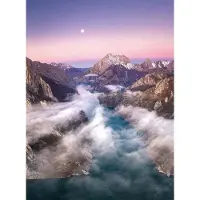 A.S. Création Fotobehang Over the Mountains DD119139 Designwalls Roze Vlies 192 X 260 cm (4 delen) 3D Fotobehang op maat