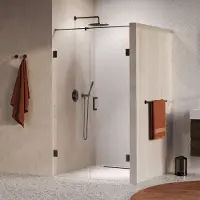 Brauer Void profielloze nisdeur 110cm met draaideur 60cm aan muur gunmetal geborsteld PVD