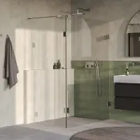 Brauer Void profielloze inloopdouche 140cm met 40cm zijwand RVS geborsteld PVD