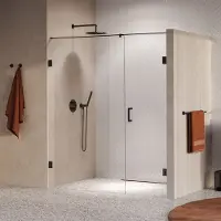 Brauer Void profielloze nisdeur 170cm met draaideur 70cm aan muur gunmetal geborsteld PVD