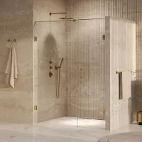 Brauer Void profielloze nisdeur 160cm met draaideur 70cm aan muur messing geborsteld PVD