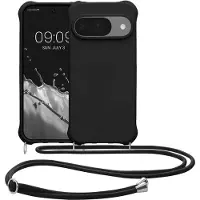 Kwmobile telefoonhoesjegeschikt voor Google Pixel 10 / Pixel 10 Pro - Hoesje van siliconen met telefoonkoord - In zwart