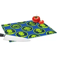KitchenYeah Glazen Snijplank - 39x28 - Patronen - Robot - Geel - Blauw - Jongens - Kinderen - Kids - Jongetje - Snijplanken Glas