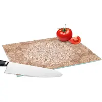 KitchenYeah Glazen Snijplank - 28x20 - Henna - Mandala - Patronen - Snijplanken Glas