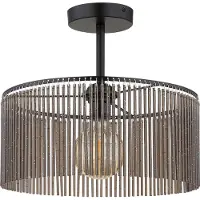 Nowa - plafonnière - LEEDS - zwart - glas - Ø 35cm - E27 - 63080108