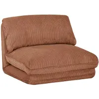 Sweeek Loungestoel met slaapfunctie corduroy fauteuil Camel