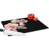 KitchenYeah Glazen Snijplank - 39x28 - Orchidee - Bloemen - Roze - Stilleven - Flora - Snijplanken Glas