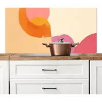 KitchenYeah Spatscherm keuken 120x60 cm - Kookplaat achterwand Vormen - Abstract - Kleurrijk - Muurbeschermer - Spatwand fornuis - Hoogwaardig aluminium