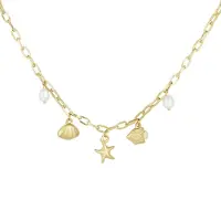 Yehwang Beachy Glow Ketting | RVS (verkleurt niet) | Goudkleurig | | Cadeau voor haar | Kerst | Moederdag | Verjaardag cadeau